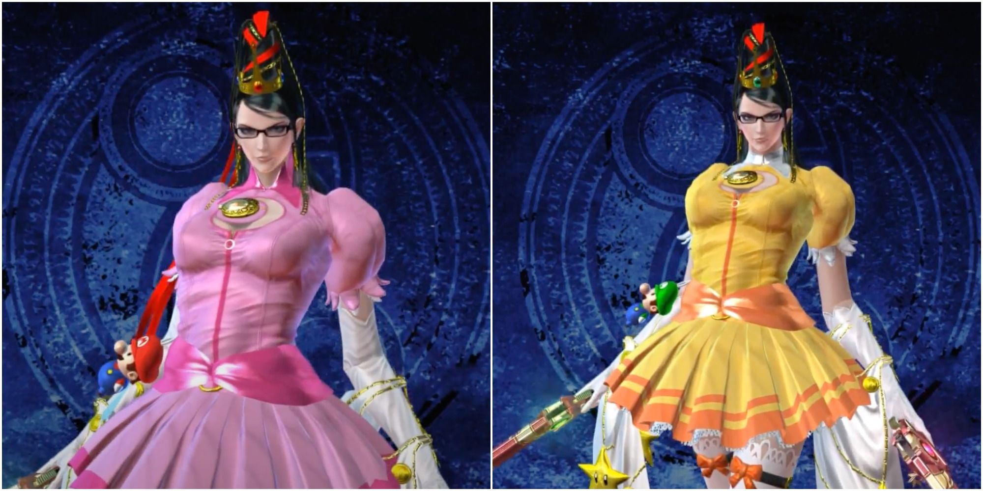 Nintendo Mushroom Princess (left) and Sarasaland Princess (right) Bayonetta 2 outfits