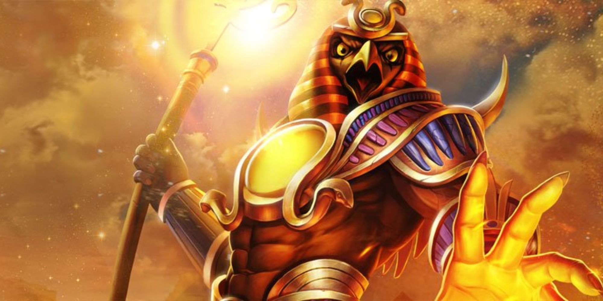 Ra Smite god official artwork powerful pose weapon in hand