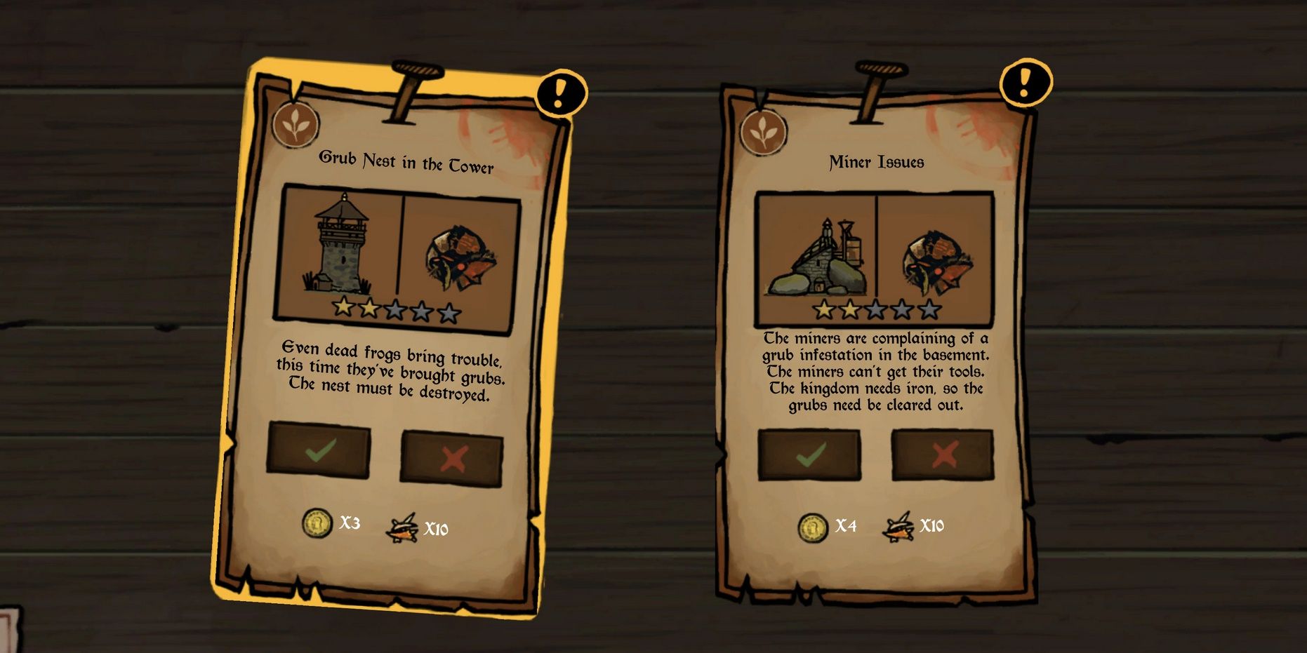 side quest board in tails of iron