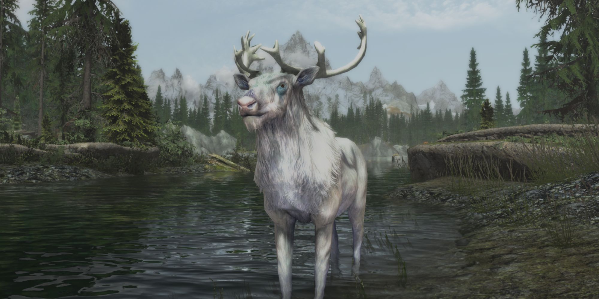 Skyrim Elk Standing Near Water