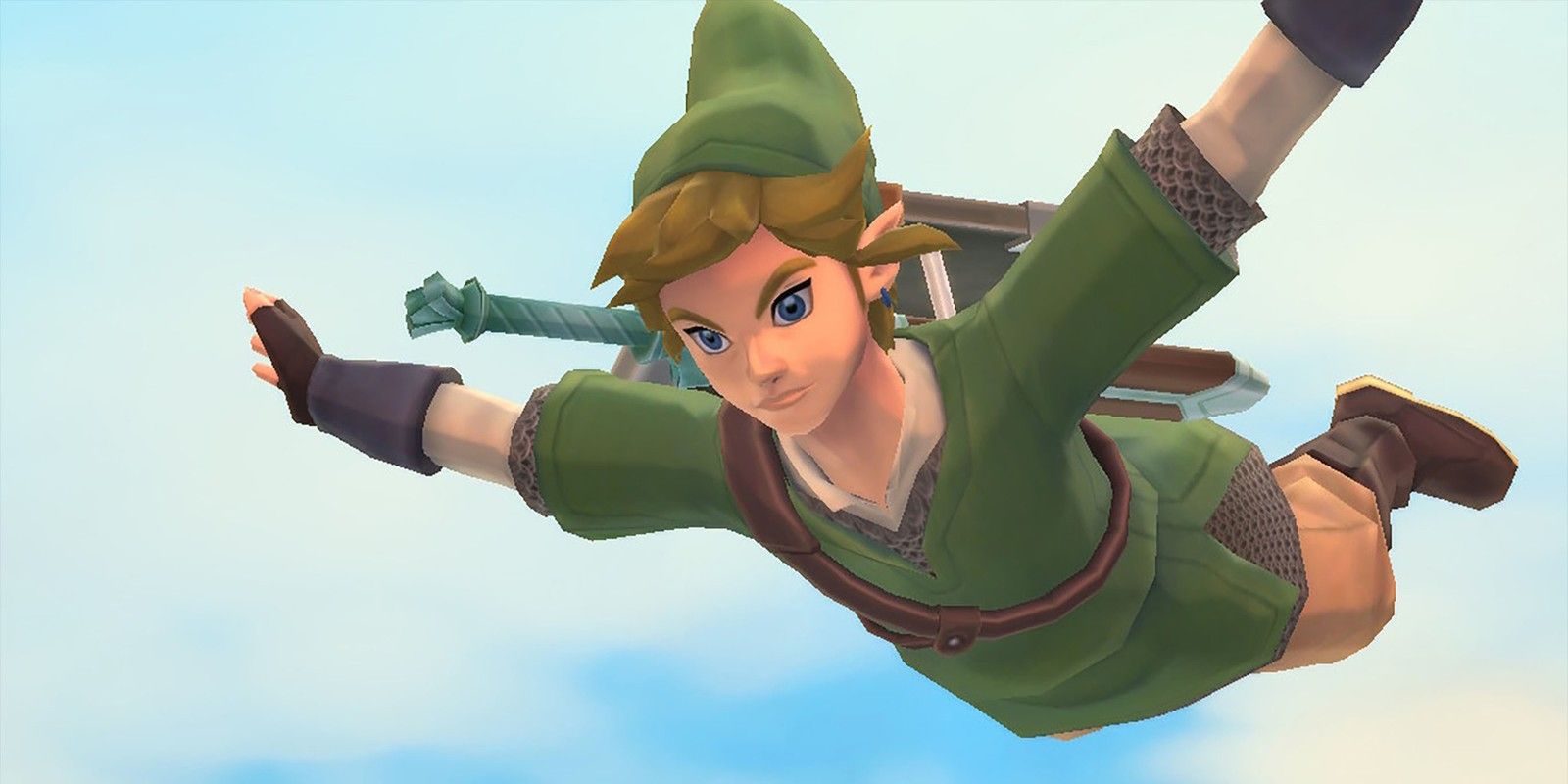 Link falling in Skyward Sword