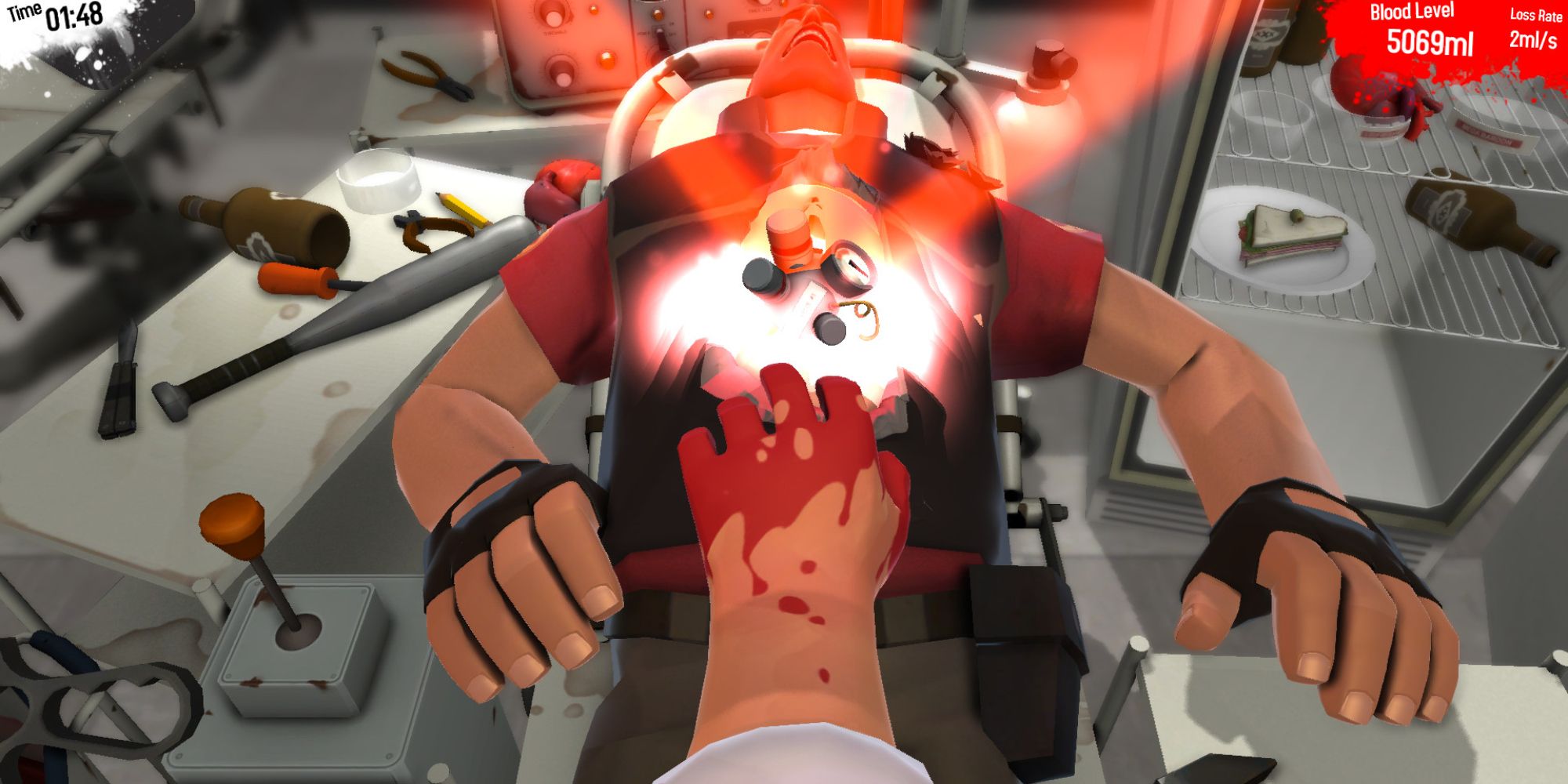surgeon sim bomb inside chest