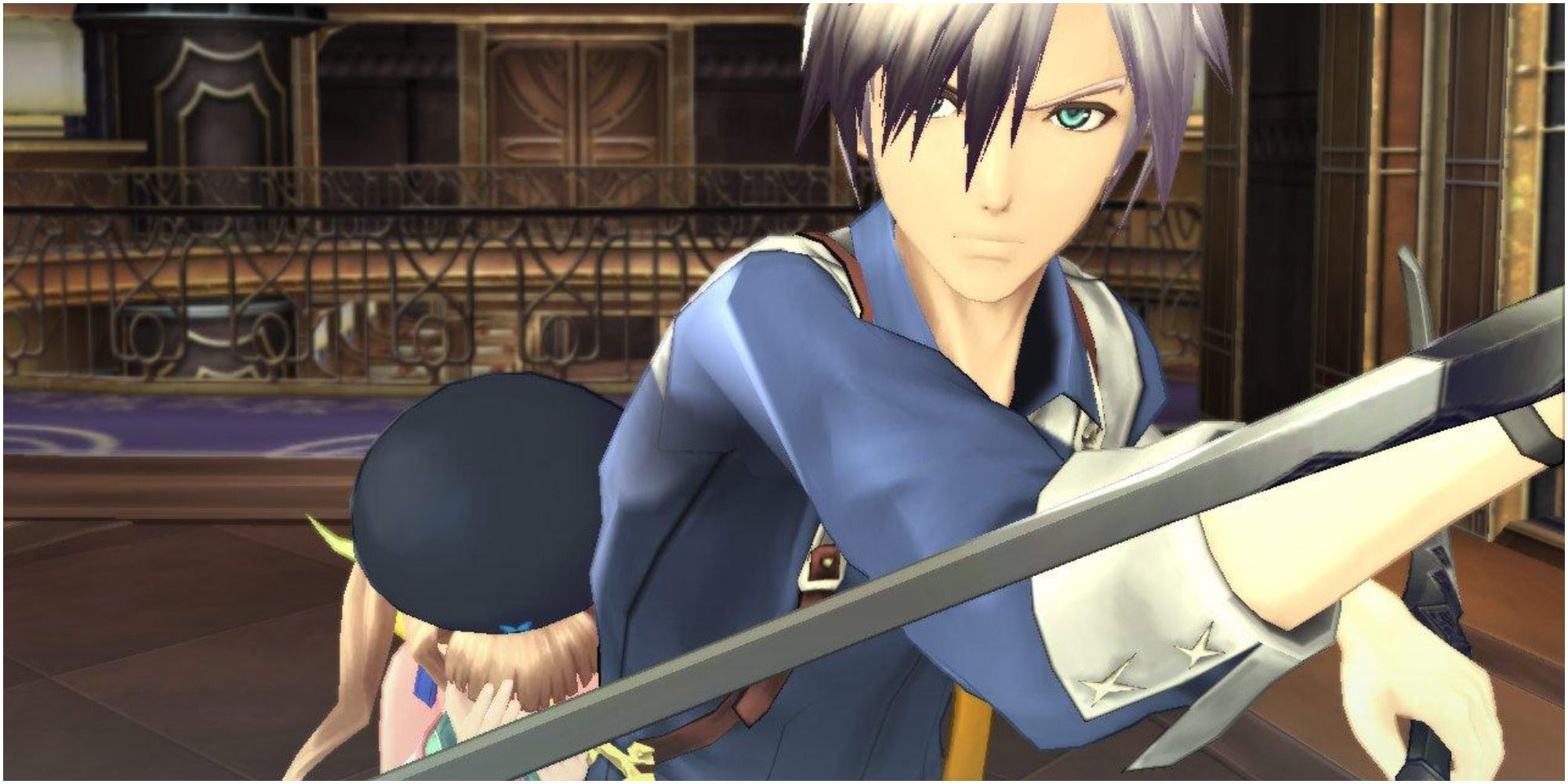 Ludgar protecting Elle in Tales of Xillia 2