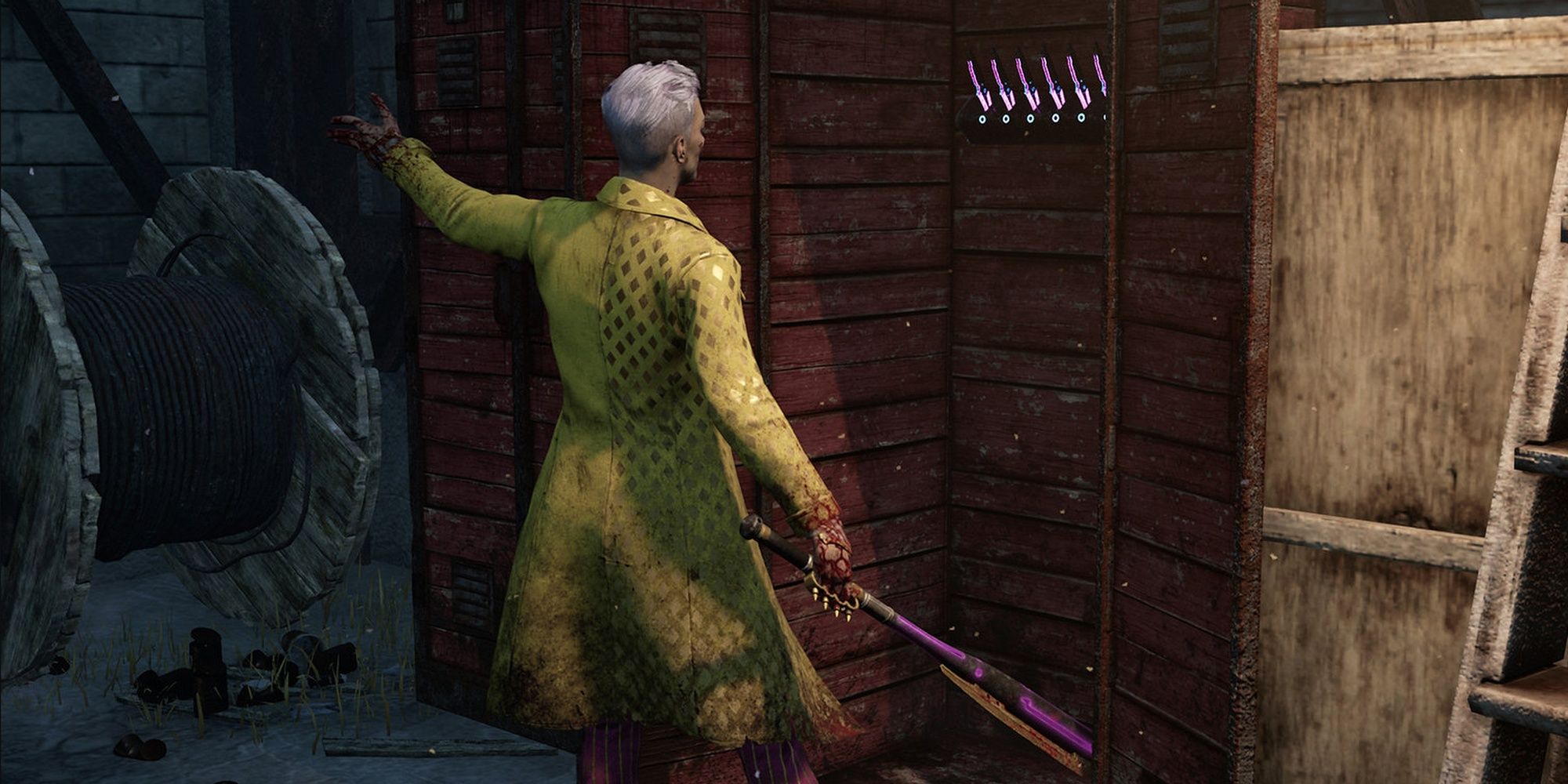 Dead By Daylight: Trickster Reloading Knives From Locker As Seen From Third Person