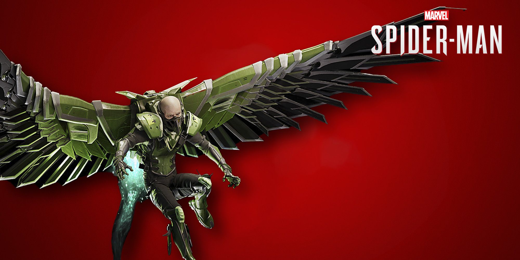 Vulture with his wings spread wide. Spider-Man logo in top right of image. 