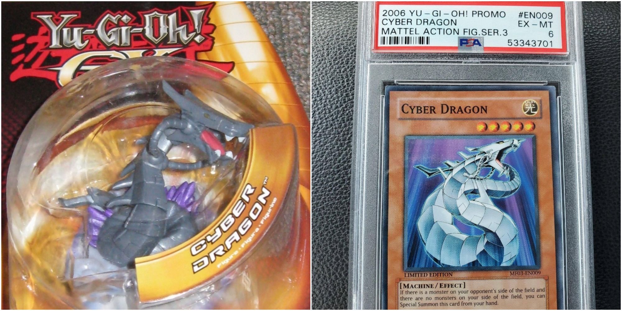 yugioh cyber dragon toy and graded card