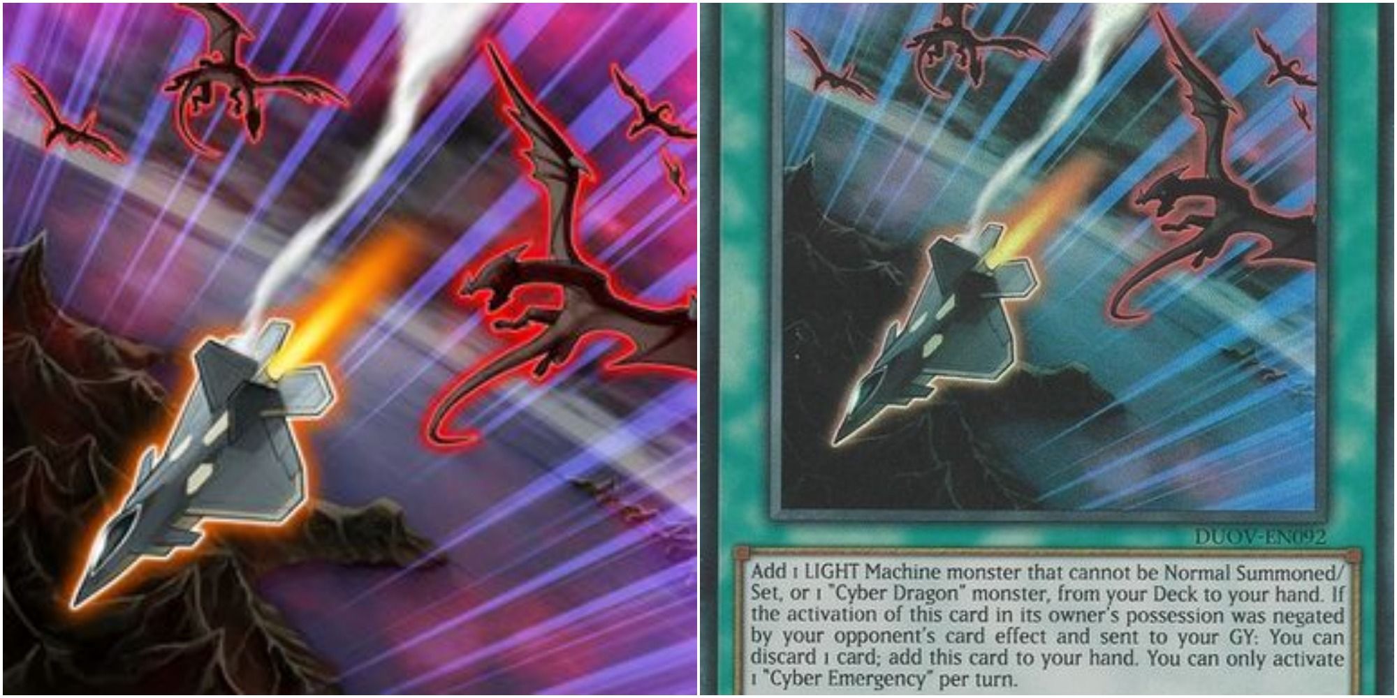 yugioh cyber emergency card art and text