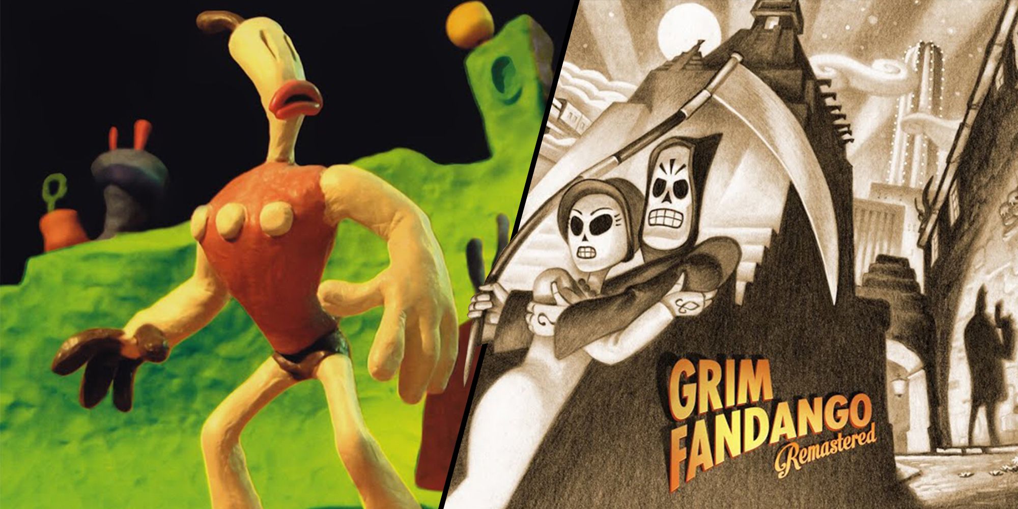 Split Image of The Neverhood and Grim Fandango