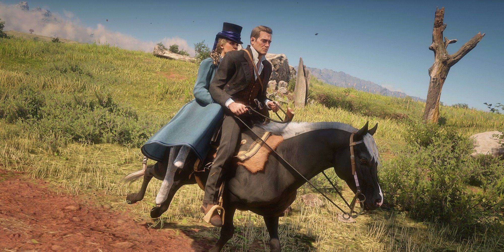 Arthur Giving A Stranger A Ride On His Horse