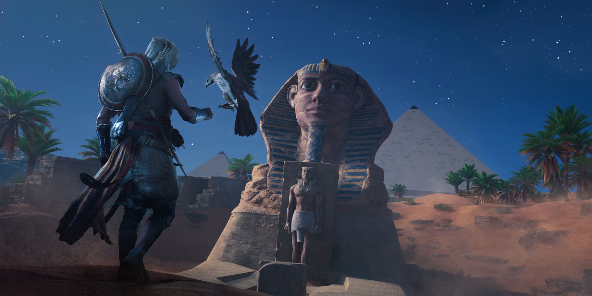 Assassin's Creed Origins Screenshot Of Bayek Sphinx