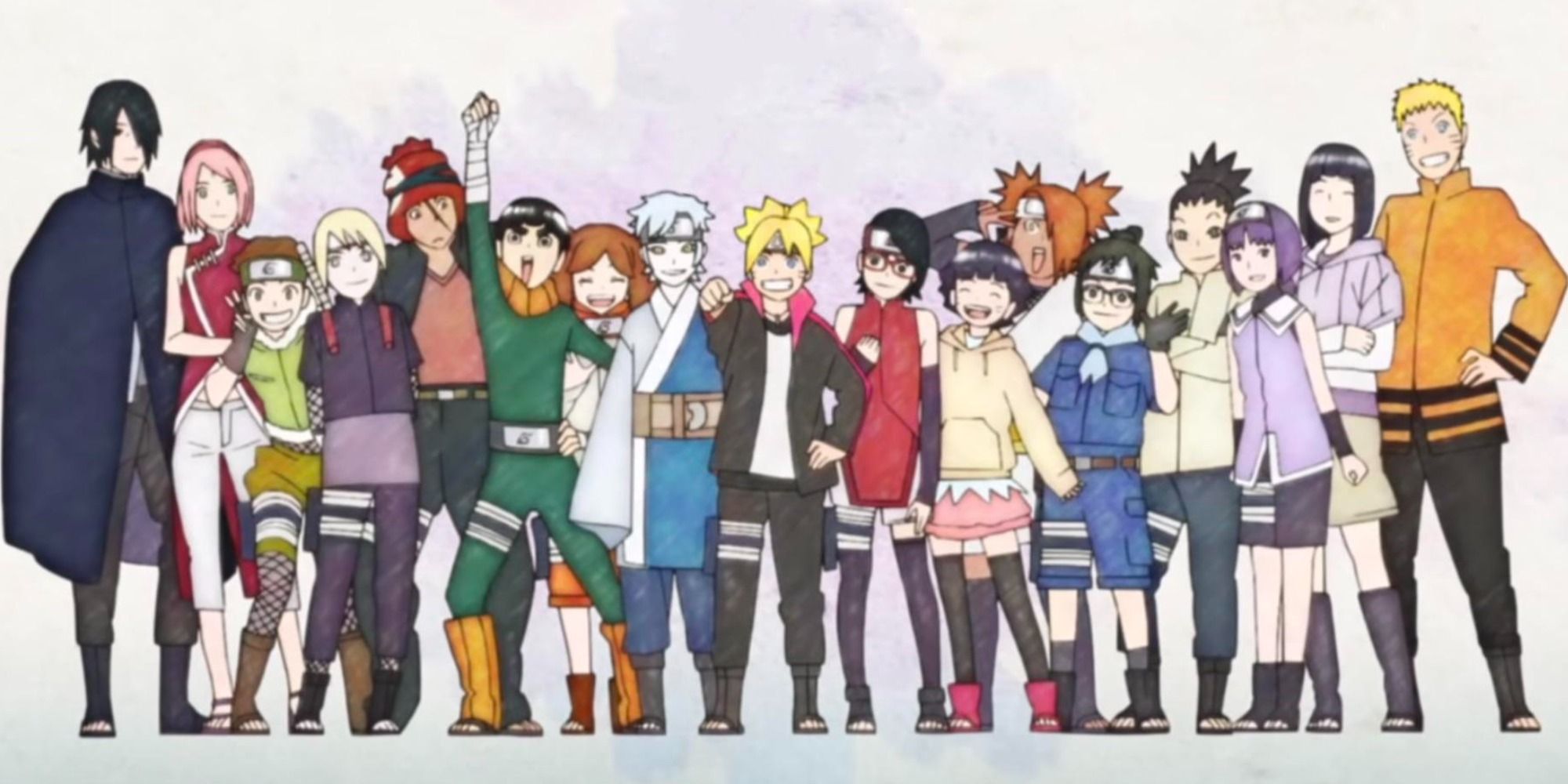 Image of some of the main cast of characters in Boruto: Naruto Next Generations