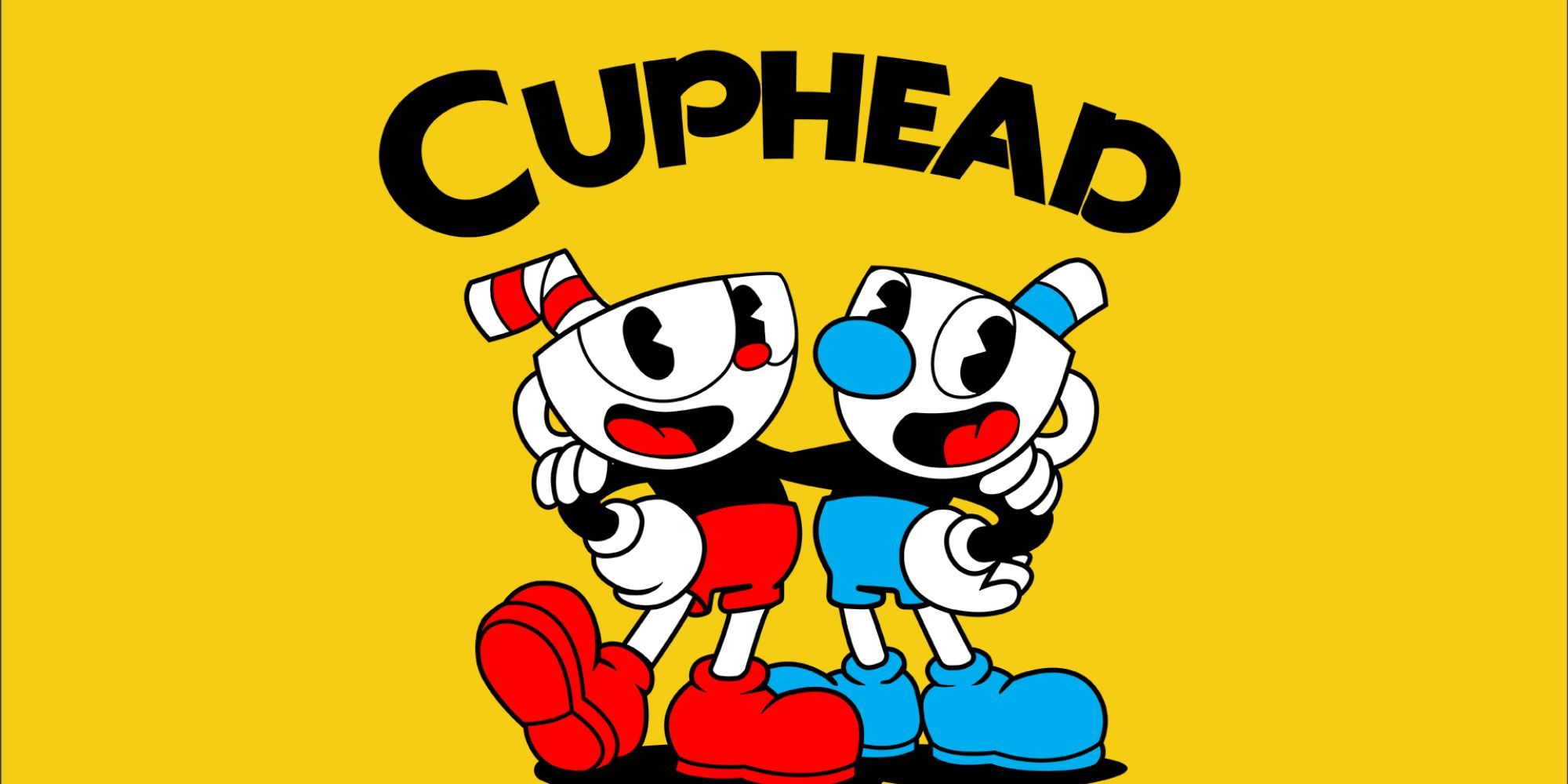 Cuphead official video game artwork cuphead and mugman together pose 