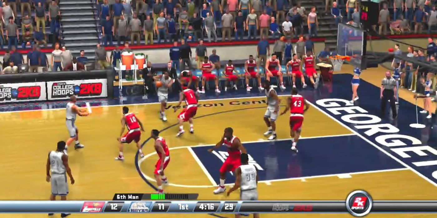 The Louisville Cardinals take on the Georgetown Hoyas in College Hoops 2K8