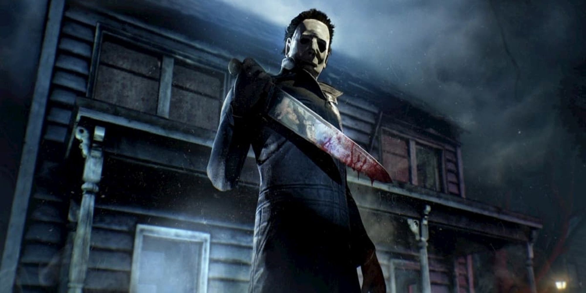 Dead By Daylight: Michael Myers Character Model holding a bloody knife.