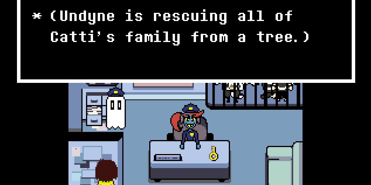 indie game Deltarune Undyne dialogue at police station
