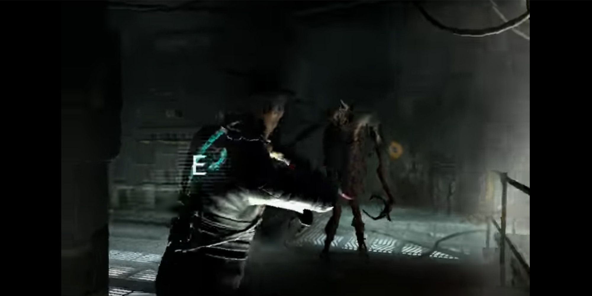 Divider grappling Isaac Clarke in Dead Space 2
