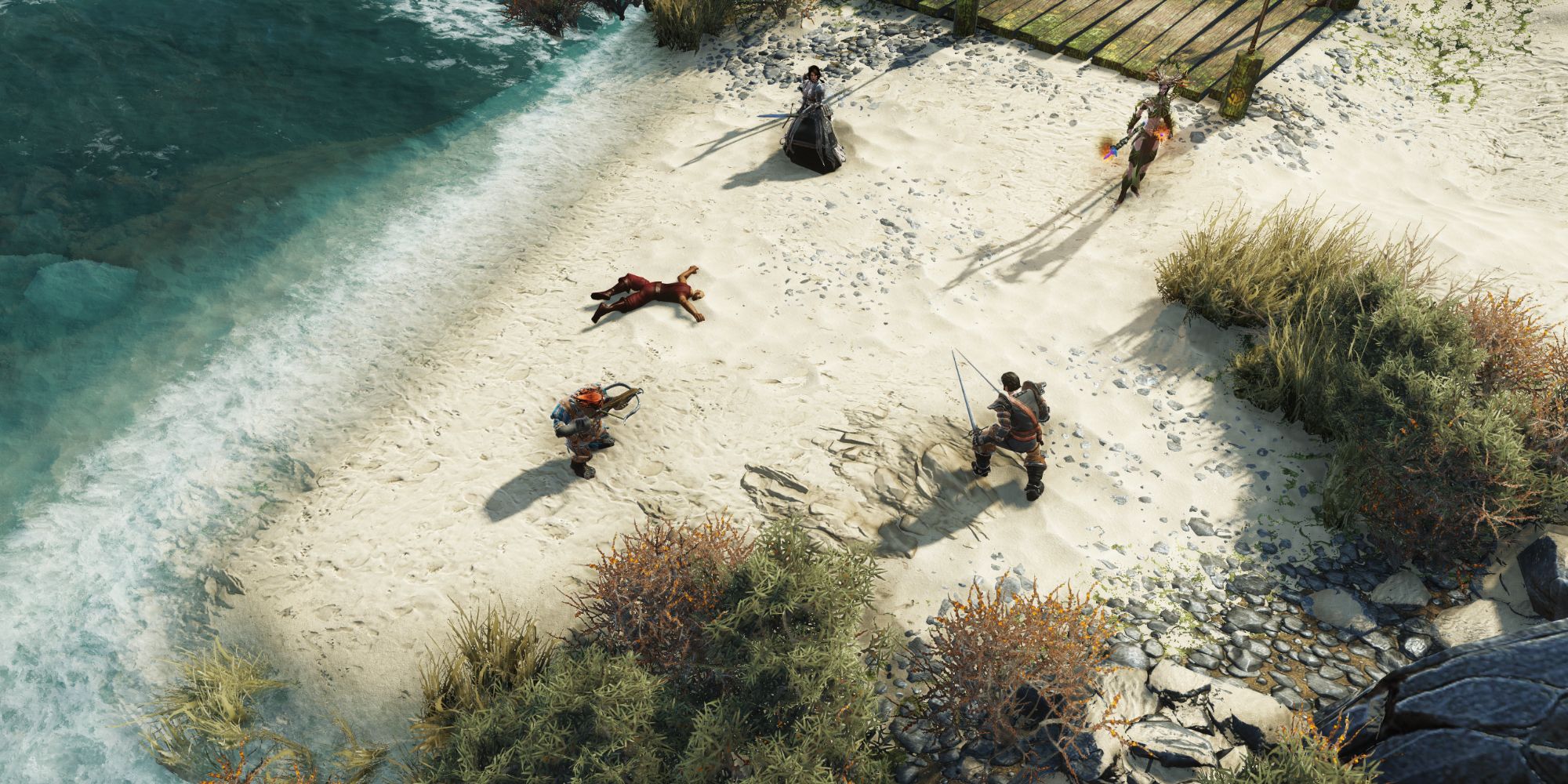 Divinity: OS2 screenshot showing player characters in combat.