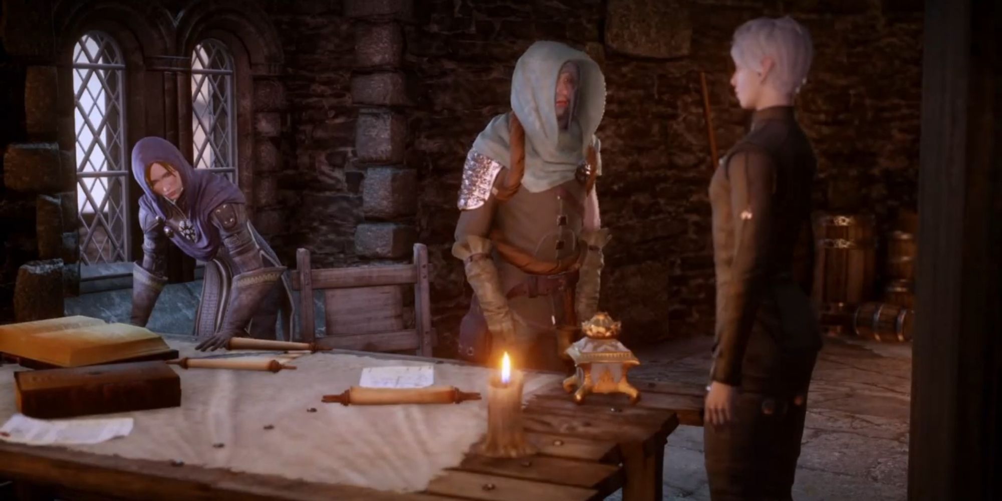 Dragon Age Inquisition - Leliana and the Inquisitor in Skyhold