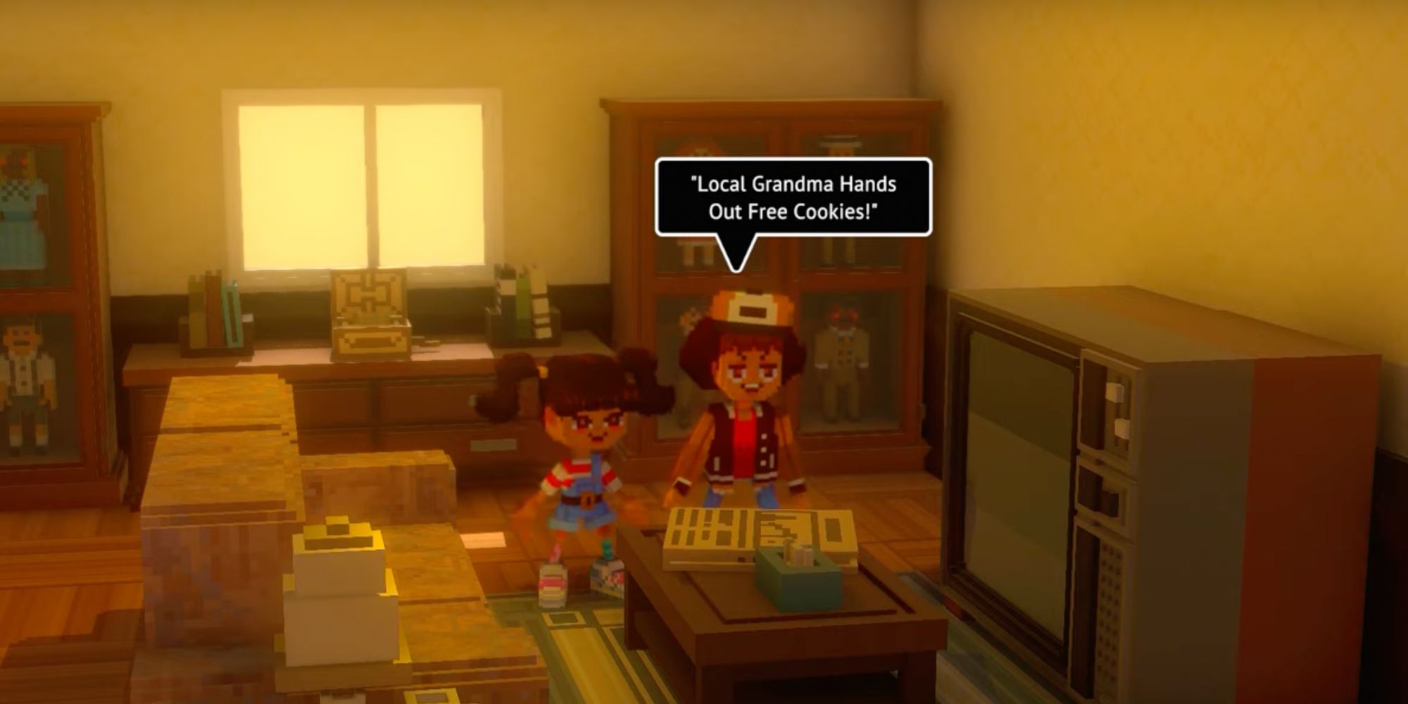 The player character learns that a local grandma is handing out cookies in Echo Generation