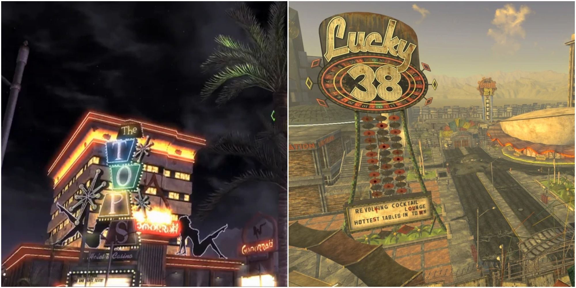 Fallout New Vegas The Strip Day and Night