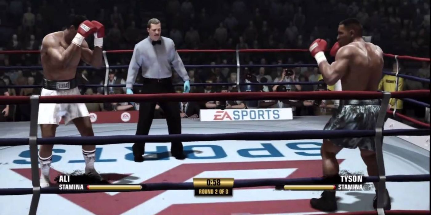 Muhammad Ali (left) takes on Mike Tyson (right) in Fight Night Champion