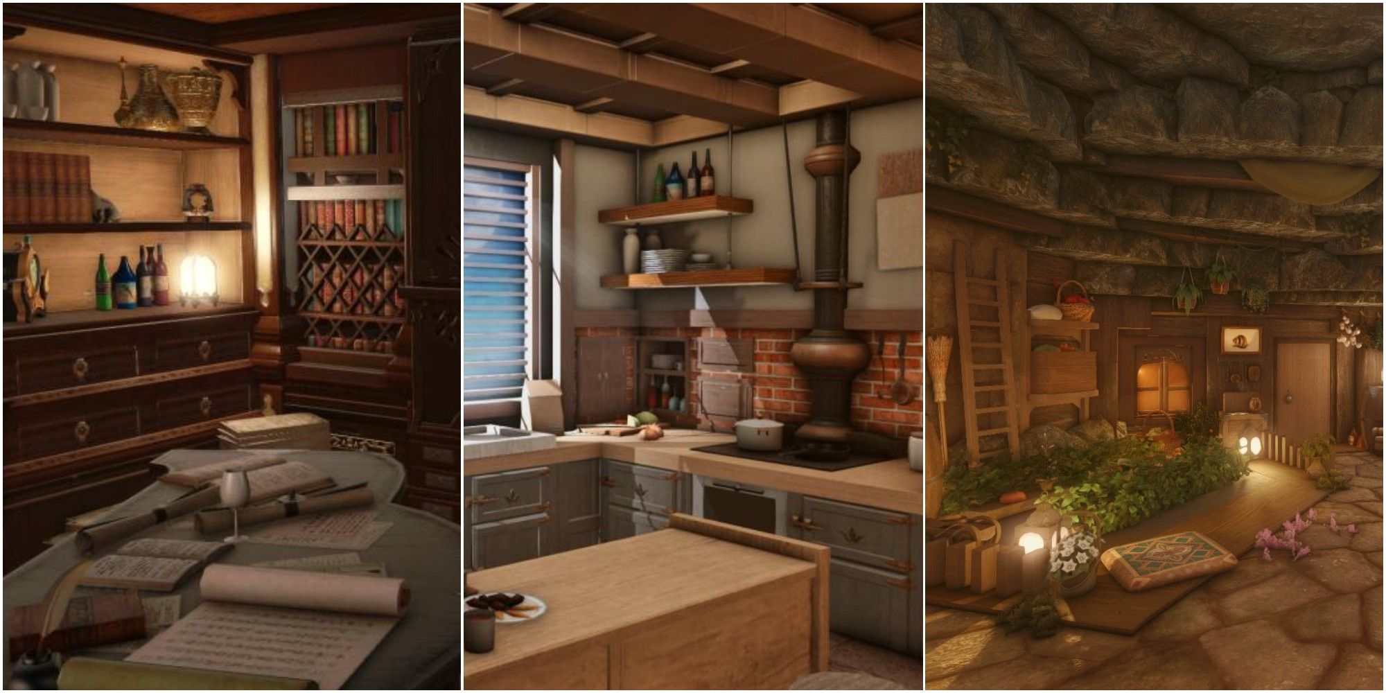 Final Fantasy 14 HGXIV housing design collage