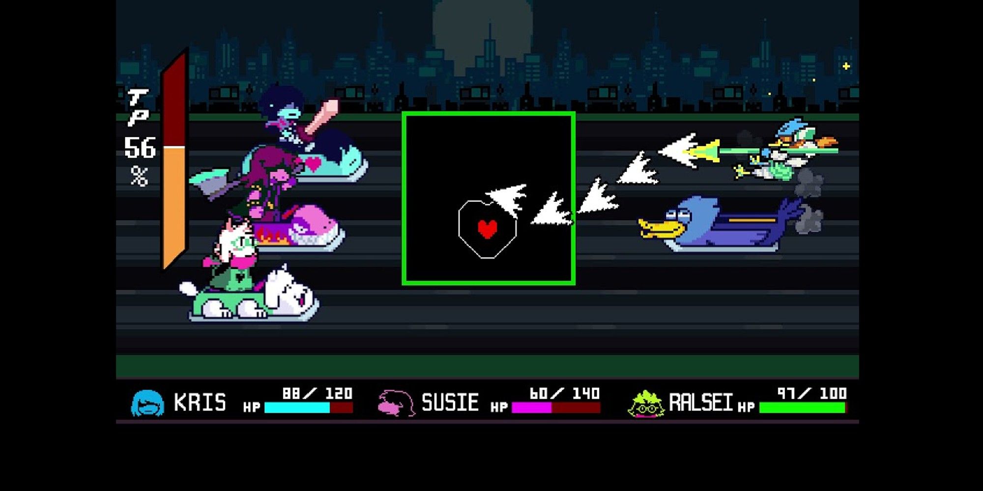 Grazing Berdy's attacks in Deltarune Chapter 2 Boss Fight