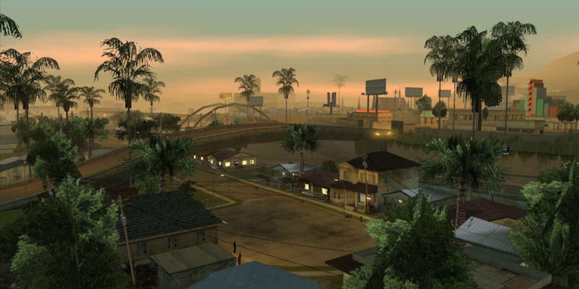 Screenshot of Grove Street in the evening