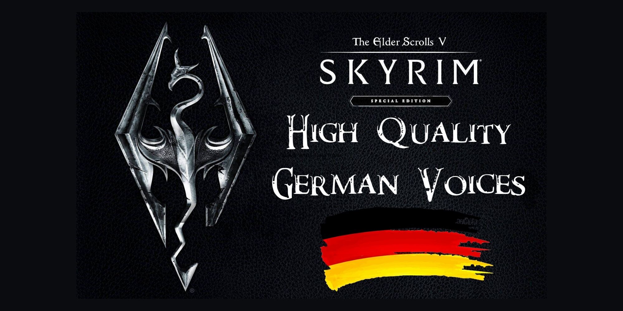 Promotional image for High Quality German Voices mod for Skyrim