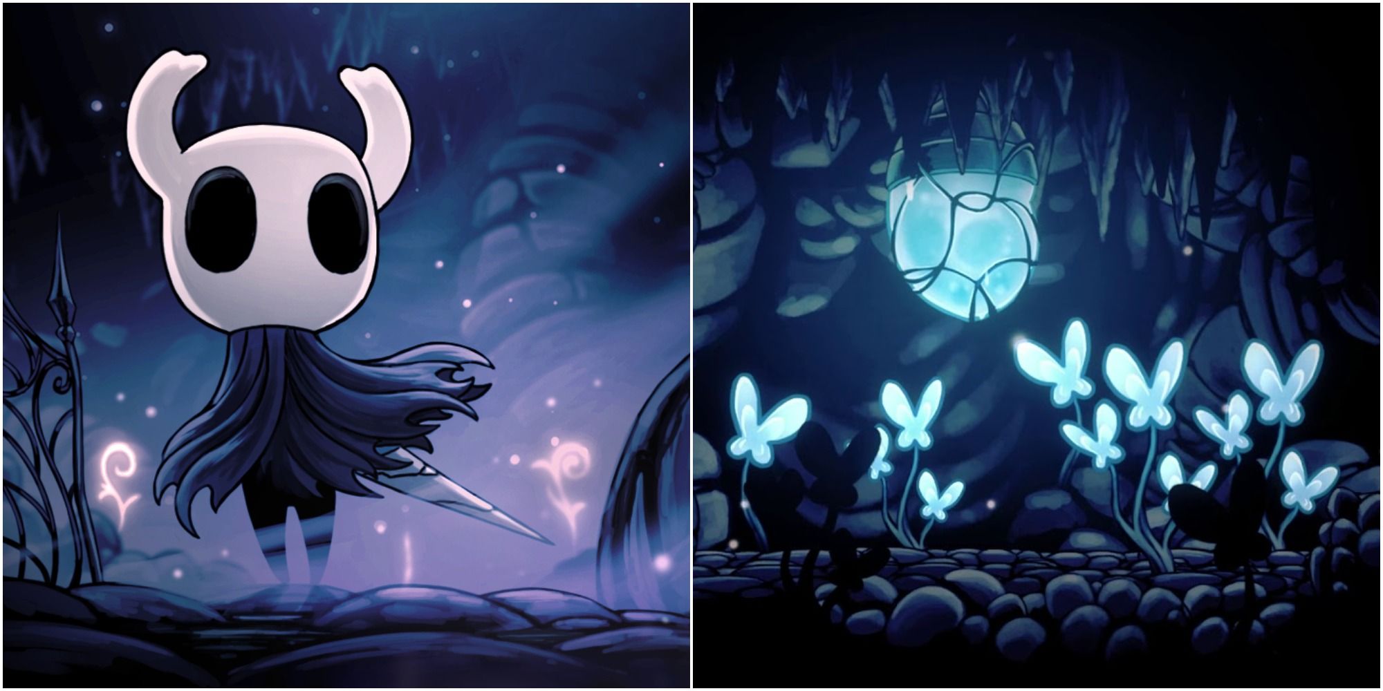 Hollow Knight Lifeblood Cocoons - Featured Image Showing the Traveling Knight and the Cocoon in the King's Pass