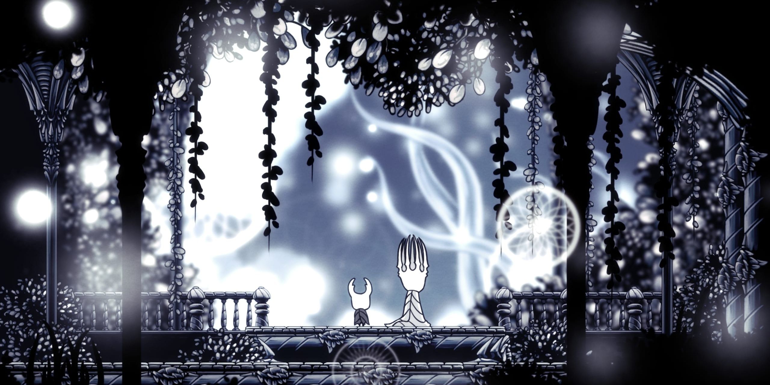 Hollow Knight The Pale King and Hollow Knight sat together in the white palace at the end of the path of pain