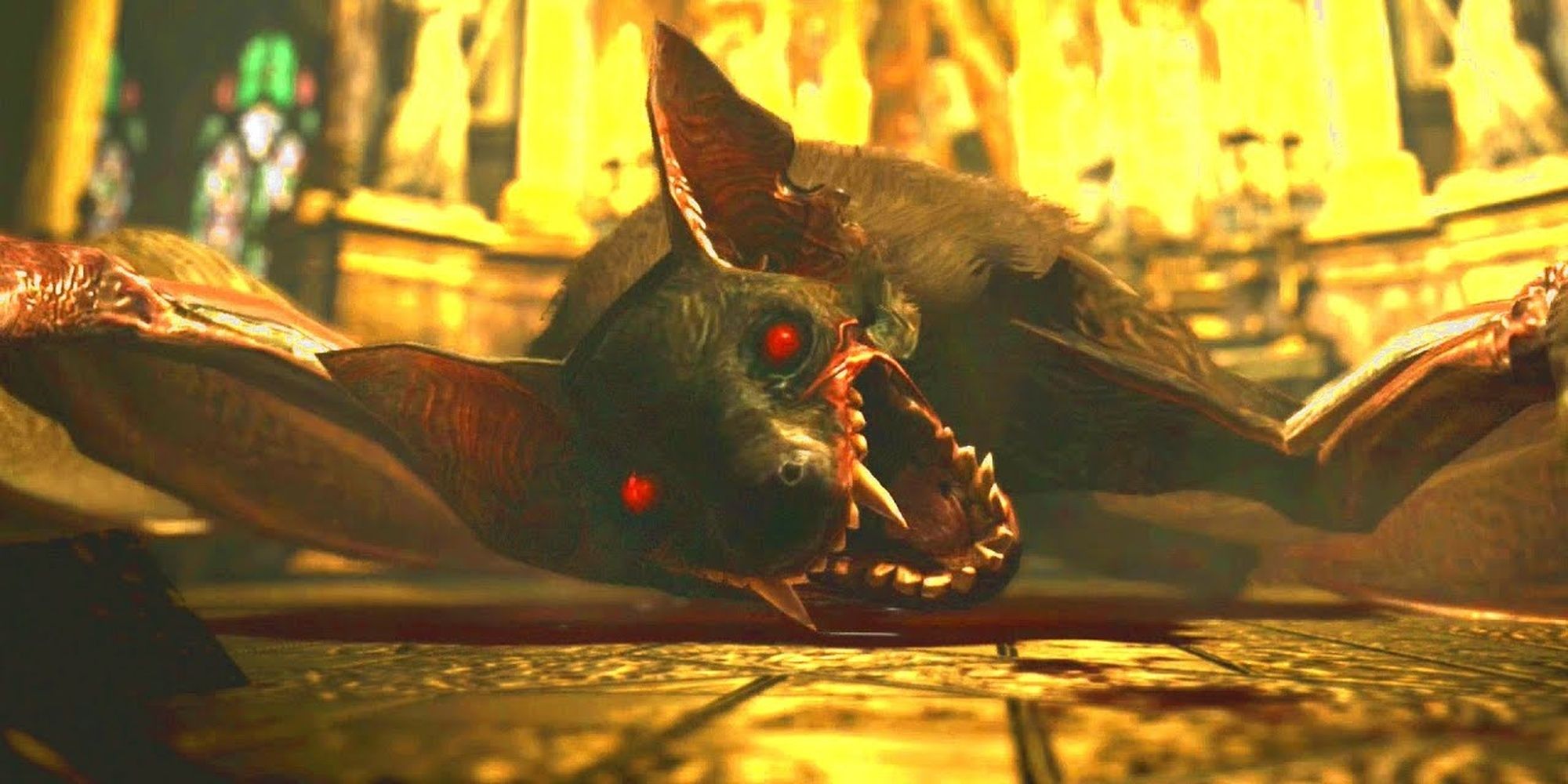 Infected Bat Dead on the ground in the church Resident Evil 0 Cropped