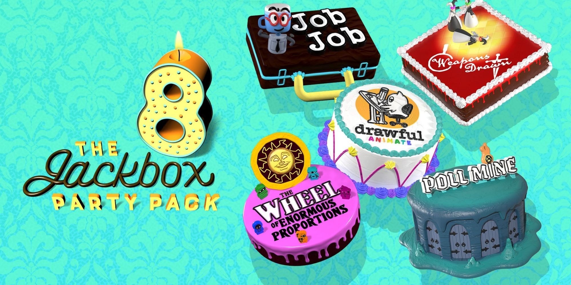 Jackbox Party Pack 8 - Job Job - Weapons Drawn - Drawful Animate - Poll Mine - The Wheel Of Enormous Proportions