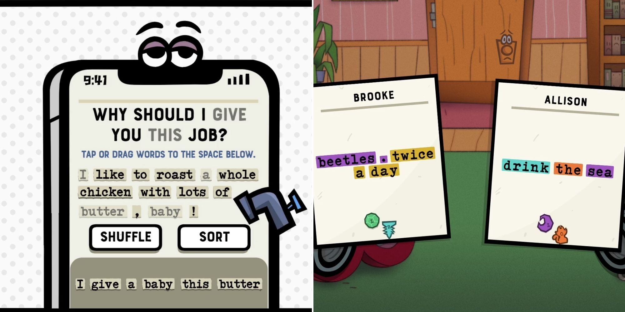 Jackbox Party Pack 8 - Job Job - deciding on your words and two players up against one another