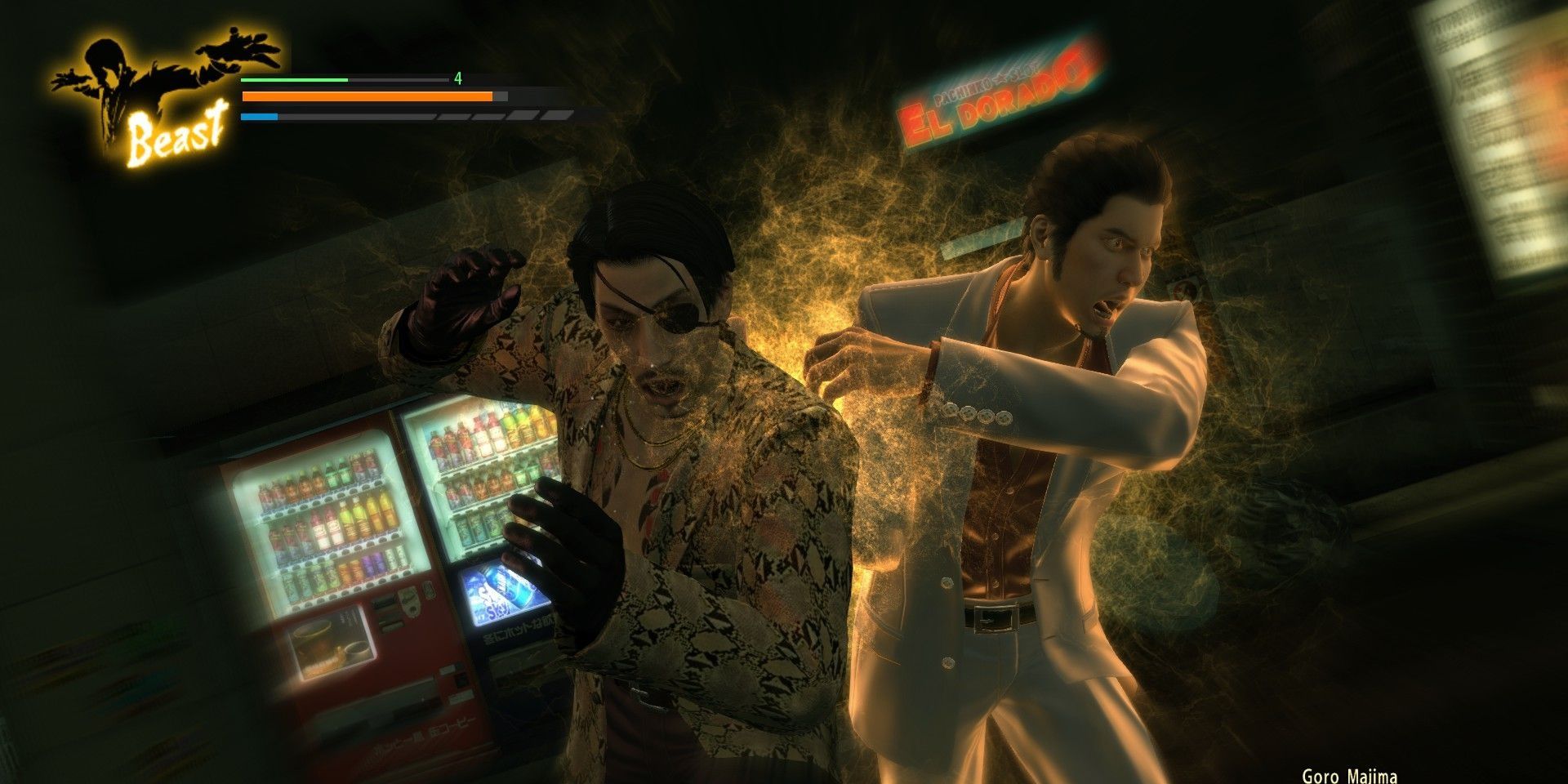 Kiryu fighting Majima in Beast style in Yakuza Kiwami