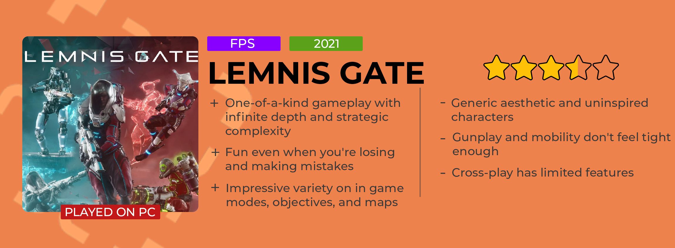 Lemnis Gate Review Card