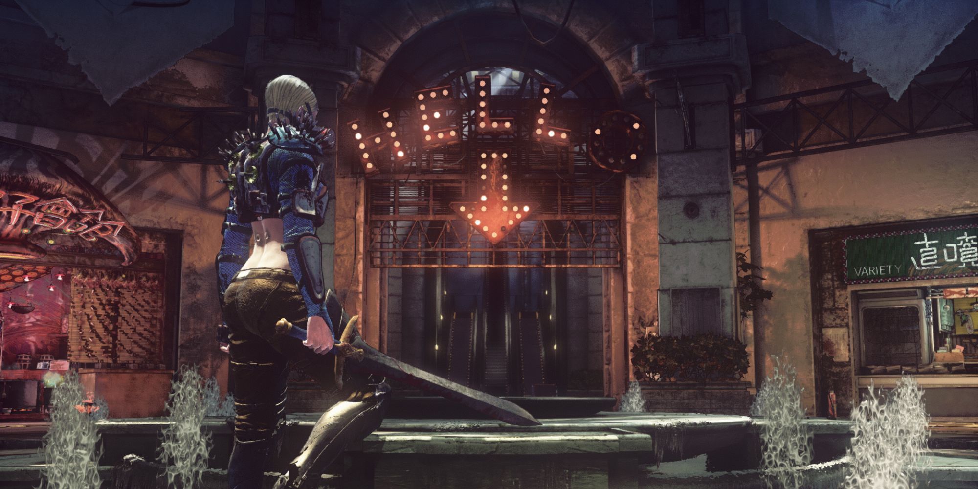 A screenshot showing gameplay in Let It Die