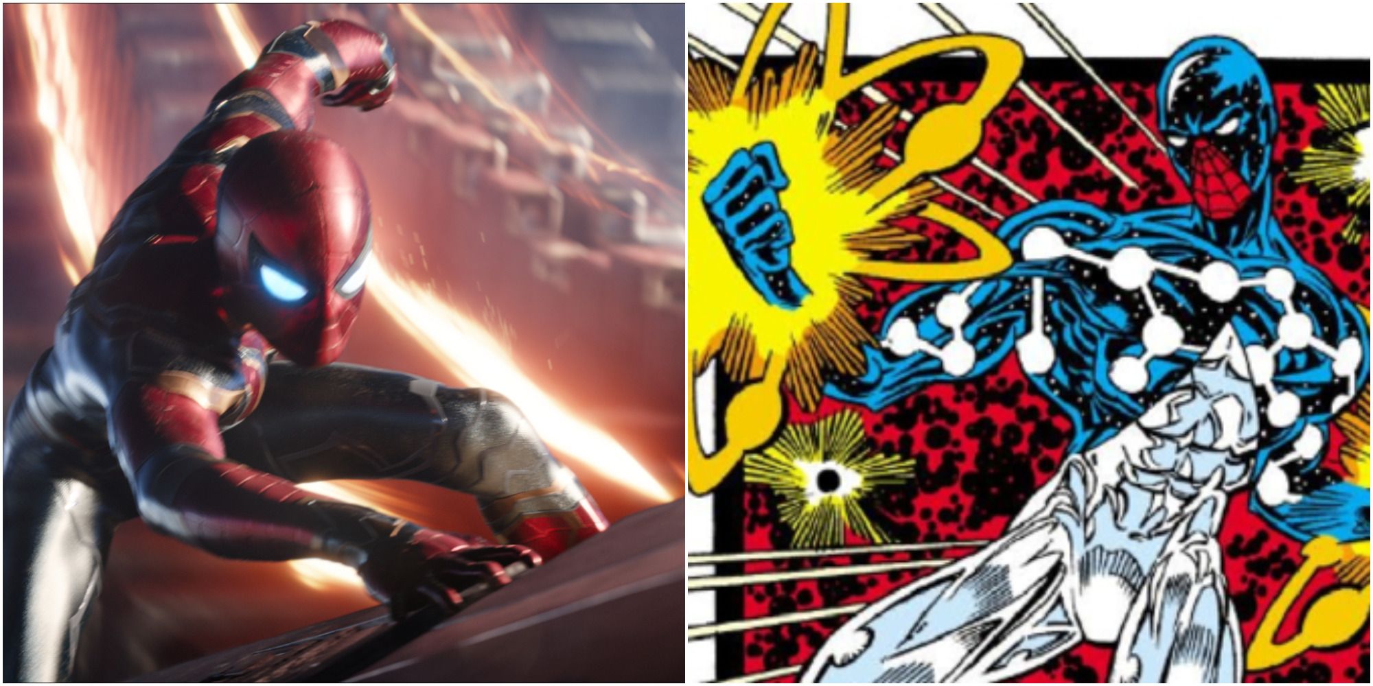 MCU Spider-Man Iron Spider Outfit in Space & Captain Universe Spider-Man in comics