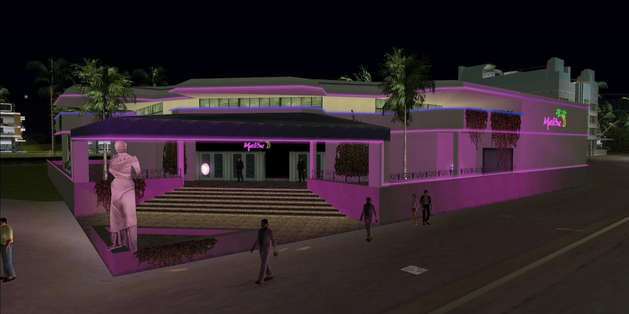 GTA Vice City Malibu Club at night