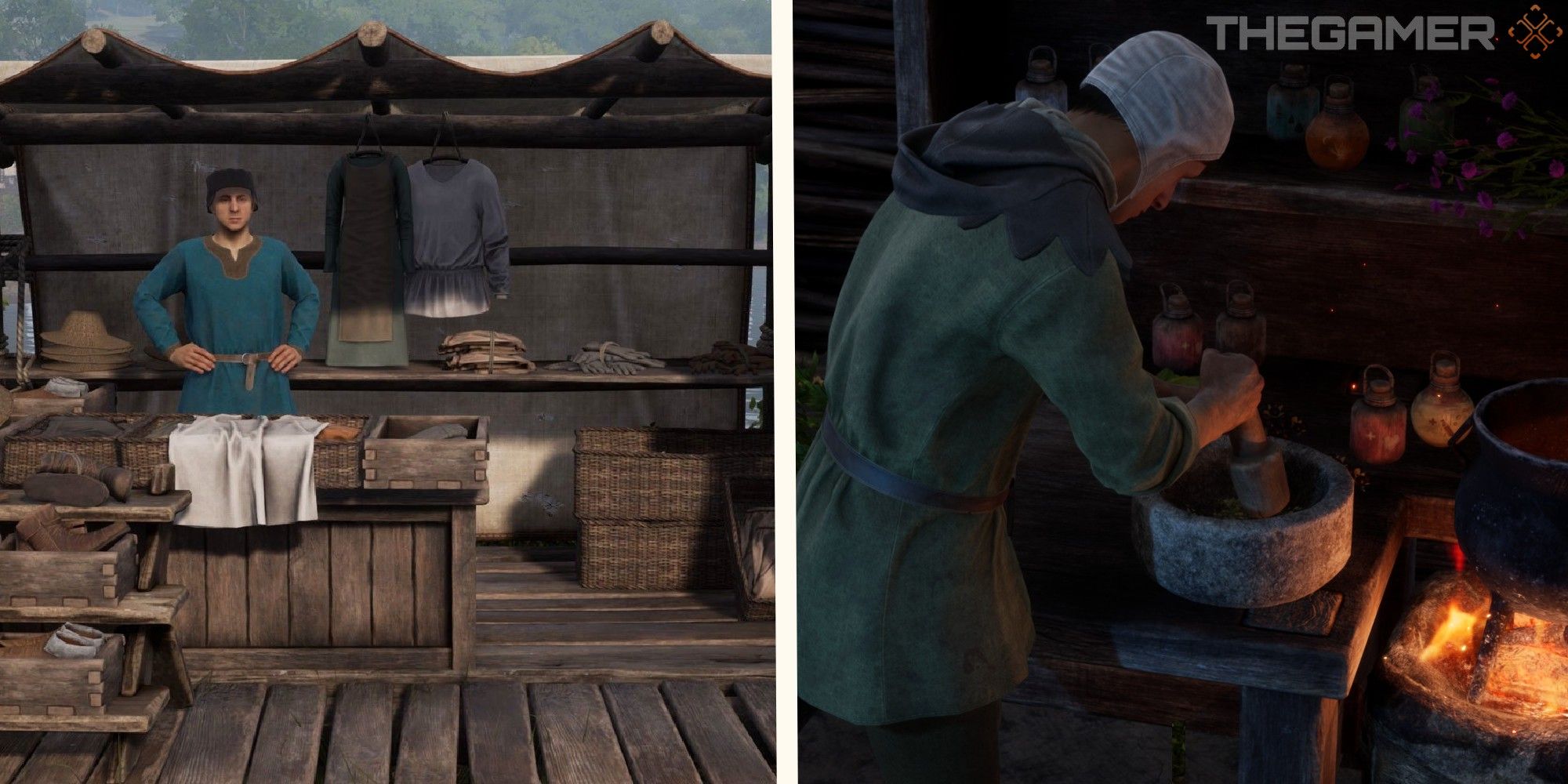 image of vendor next to image of herbalist working