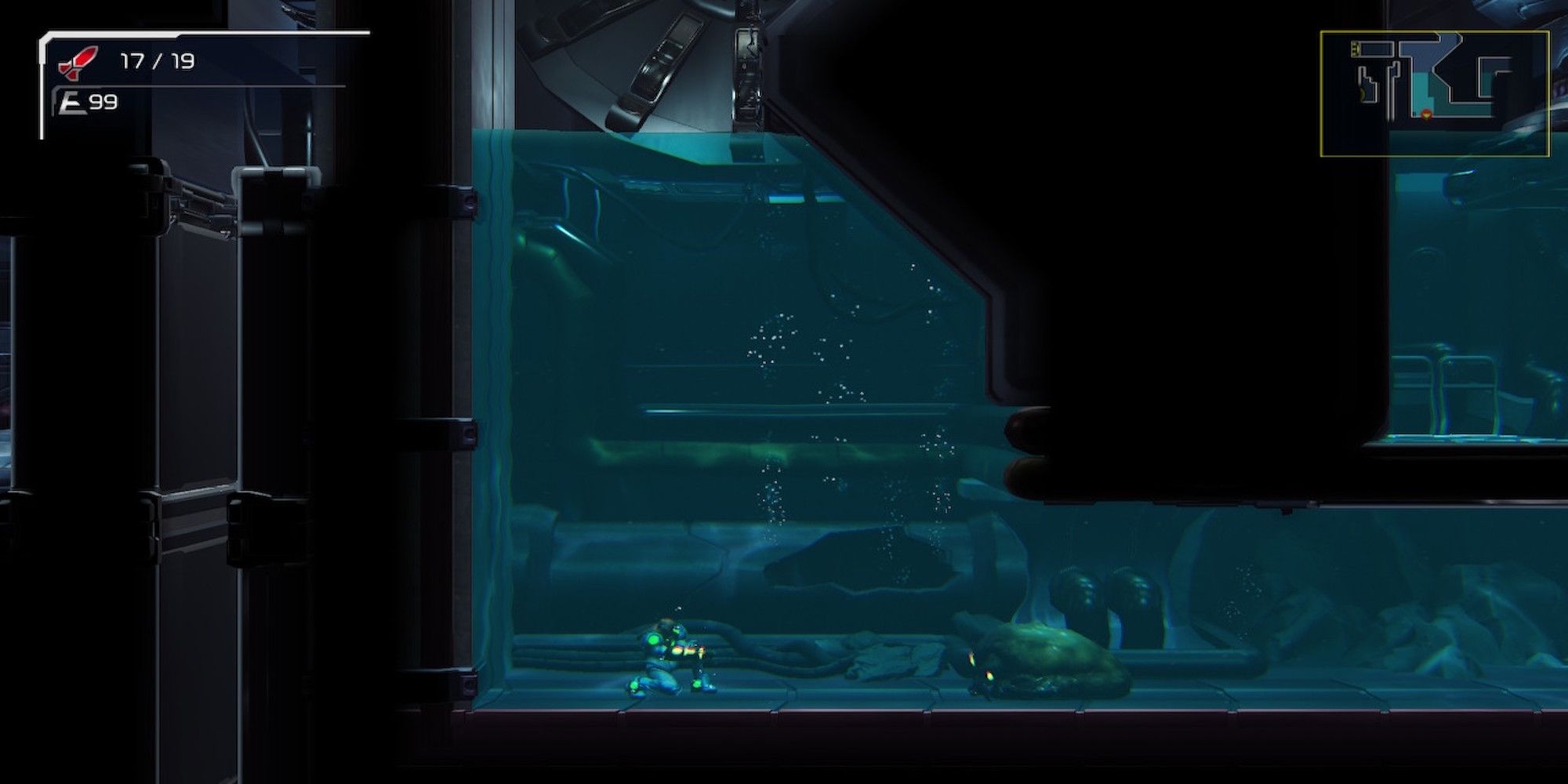 Exploring the world underwater in Metroid Dread
