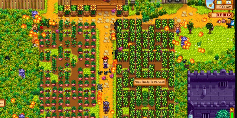 A Screenshot of A Stardew Valley Farm From Gameplay