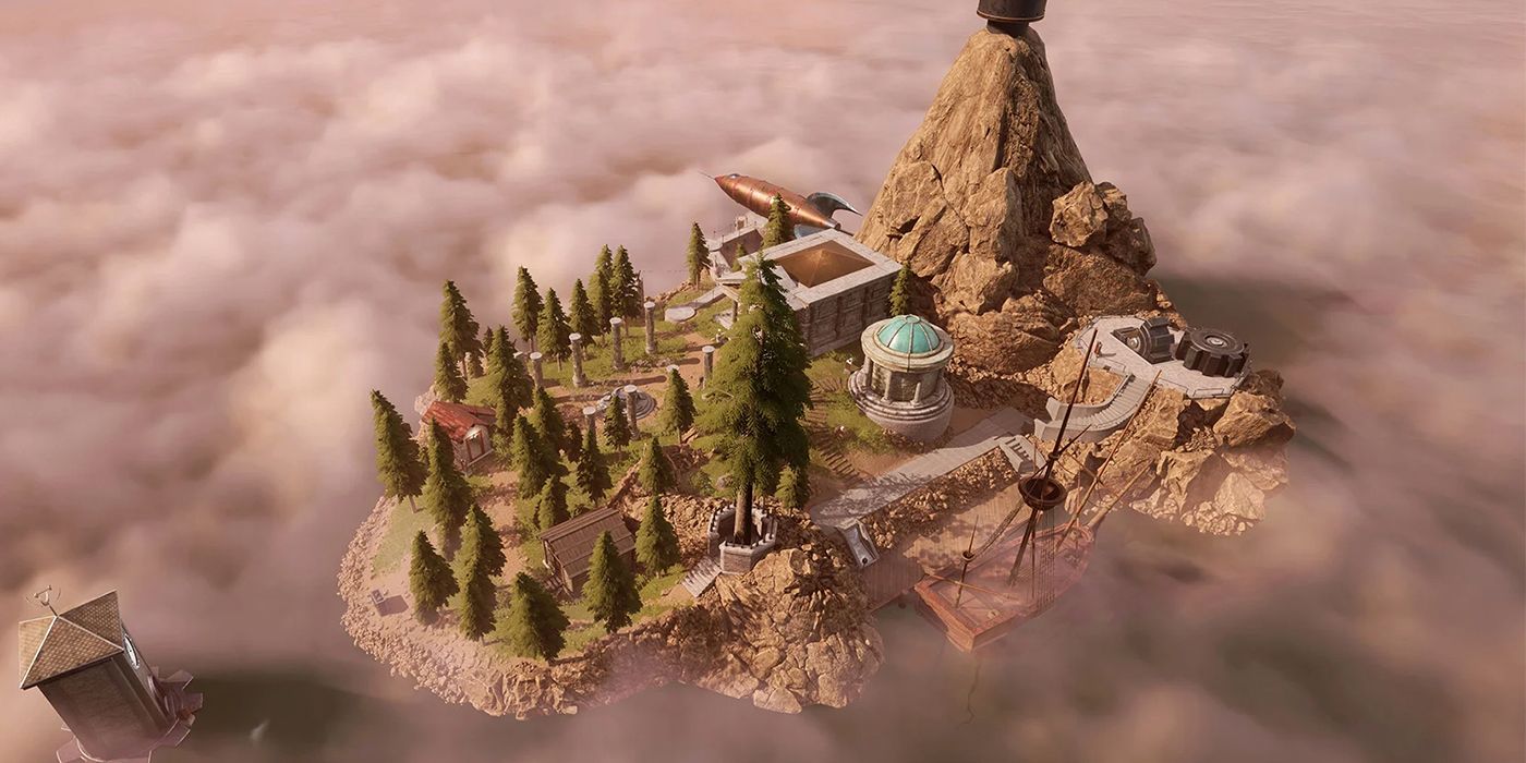 Myst, a small island in the middle of clouds