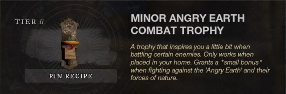 New World Angry Earth Combat Trophy