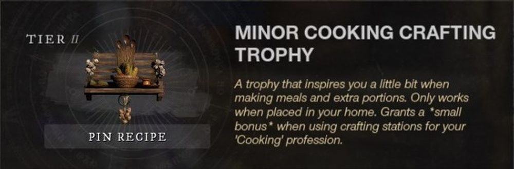 New World Cooking Crafting Trophy