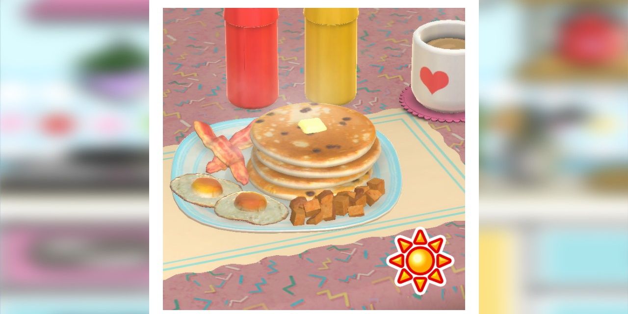 Pancakes in diner setting