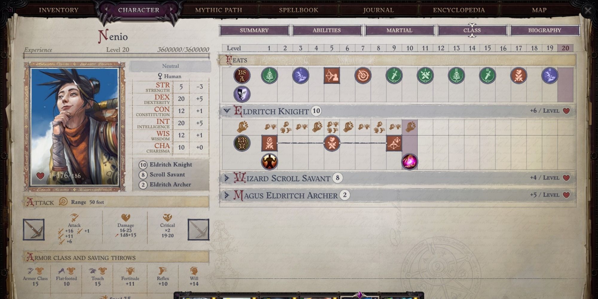 Pathfinder Wrath of the Righteous Eldritch Archer Knight Build