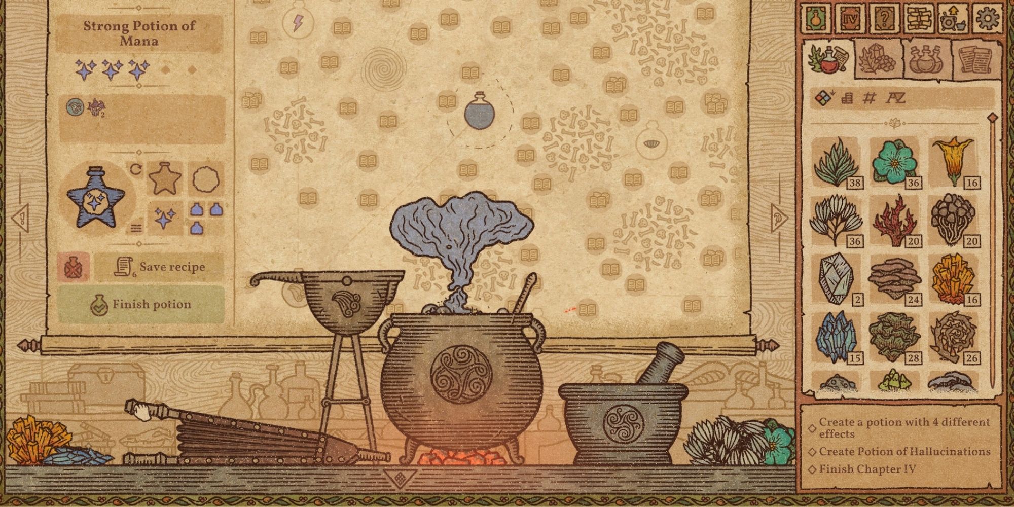 Hand-drawn artwork for Potion Craft Alchemist Simulator