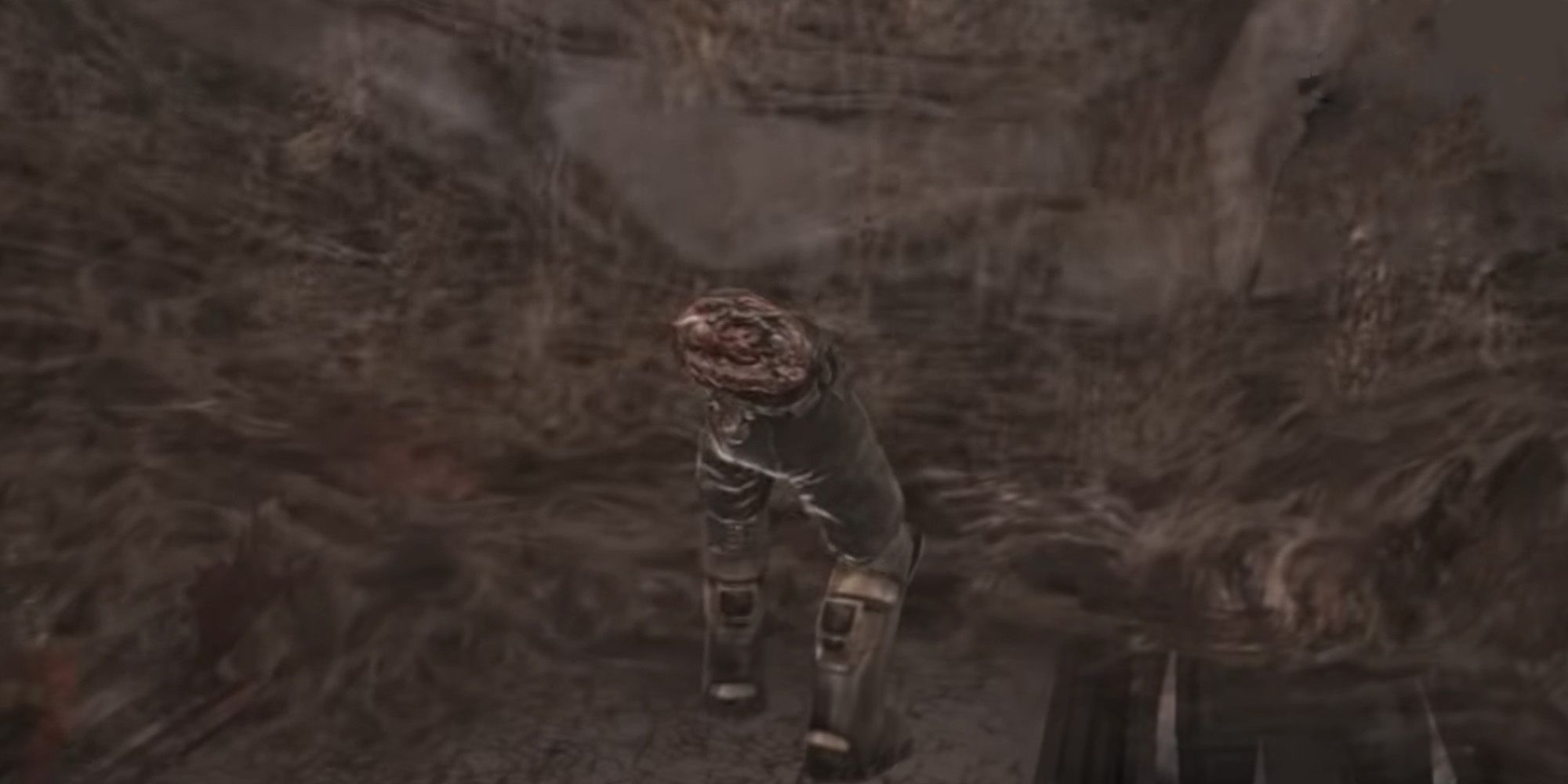 Isaac Clarke's legs seemingly rising after his death in Dead Space