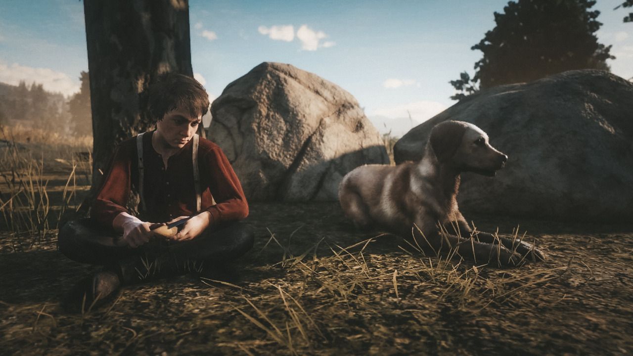 Rufus and Jack Marston best friends labrador retriever dog locations in Red Dead Redemption 2 Online Tumblr charlotte-balfours-garden
